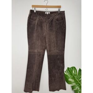 VTG 90s  Bushwacker Straight Leg Pants Size 10 Beige 100% Suede Leather